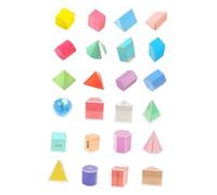 perfeclan 24 pezzi di blocchi di costruzione di forme geometriche, aiutanti matematici, set di manipolazione e geometria per bambini, forme 3D per