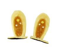 perfeclan 2x Decorazione per casco Orecchie da coniglio con adesivo, regalo invernale Accessori per casco da Orecchie da coniglio Adesione per arrampicata, Marrone Giallo