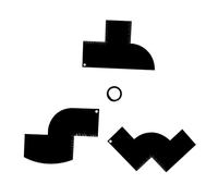 perfeclan 3x Carta di miglioramento per barbieri Strumento di allineamento Facile da pulire per uomo Modello riutilizzabile per lo styling dei capelli Nero