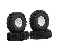 Perfeclan 4 Pezzi 1/10 Modello RC Crawler Pneumatici Parti Accessori Professionali Rock Crawling per Giocattoli remoti 1/12 Modello Auto, Mozzo Ruota Bianco