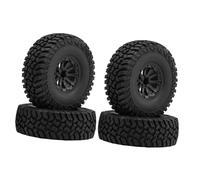 Perfeclan 4 Pezzi 1/10 Modello RC Crawler Pneumatici Parti Accessori Professionali Rock Crawling per Giocattoli remoti 1/12 Modello Auto, Mozzo Ruota Nero
