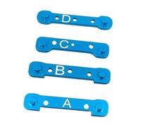 Perfeclan 4 Pezzi 1/10 RC Car Braccio Anteriore Posteriore Diretto Sostituisce Facile da installare Premium Accessorio Portatile in Lega di Alluminio per, Blu