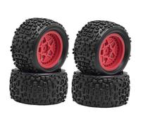 Perfeclan 4X 1/18 RC Car Wheels And Pneumatics Replacement High Performance Portable Easy To Install RC Car Parts Accessories for Typhon, Rosso