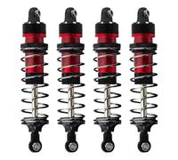 Perfeclan 4X Ammortizzatore per Auto RC Ammortizzatore RC Hobby Model Accessori Aggiornamento Facile da installare Sostituzione Robusta Lega di Alluminio per, Rosso