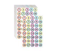 perfeclan 50 pezzi adesivi numerici adesivi autoadesivi impermeabili a pois 1-40 per forniture di stoccaggio scatole interne organizzazione