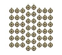 Perfeclan 50 Pezzi Bellissimi Ciondoli Bussola Bussola Pendente in Lega di Zinco Vintage Mini Accessori per Gioielli in Lega Fai da Te per Forcine Artigianato, Colore Bronzo