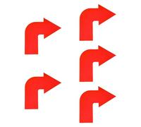 perfeclan 5x indicatori di posizione e frecce d'angolo, segnaletica flessibile per la marcatura del luogo di pratica, adesivo direzionale per la coda di, Rosso