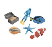 Perfeclan 6 Pezzi Figurine Animali Marini Modello Miniature Ornamentali Realistiche Giocattoli Educativi Creature Sottomarine Adatte per Bambini Collezionisti D, 1603