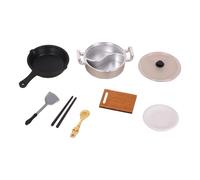 Perfeclan Accessorio da Cucina in Legno per Giocare a Cucinare, Mini Tagliere per Bambini Piccoli, Set da Gioco per Cucinare fintamente per Bambini in età, Pentola Calda d'Argento