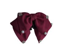 perfeclan Accessorio per Capelli Da Donna, con Fermaglio per Coda di Cavallo, Design Antiscivolo, Raso Rosso 20x10x2cm
