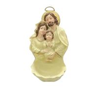 Perfeclan Acquasantiera Sacra Famiglia, Statuetta Religiosa da Appendere, Statua di Gesù sopra Una Ciotola per Natale, casa, Camera da Letto, Giallo