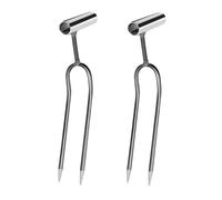 Perfeclan Aeratore da Giardino Manuale, attrezzo da Giardinaggio a Due Punte, ergonomico, Facile da Usare, per Uso Domestico, in Metallo Spesso, coltivatore per, 2 Pezzi