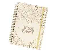 perfeclan Agenda settimanale, organizzatore di produttività, gestione del tempo, 142 pagine, 71 fogli, pianificatore accademico per viaggi, famiglia, affari, Fiori Rossi