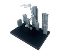 Perfeclan Base espositiva Modello Supporto Versatile e Sicuro con Sfondo Urbano Leggero per Robusto Accessorio da Collezione, Nero 14.5x9.5x11cm