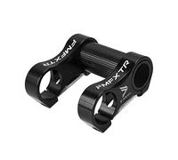 Perfeclan Bici Pieghevole Doppio Attacco Manubrio Riser Attacco Manubrio 25.4mm/1 "CNC in Lega di Alluminio Regolabile per Ciclismo Bici, Nero