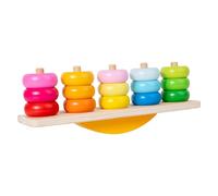 perfeclan Blocchi di equilibrio a cinque pilastri per bambini, giocattolo impilabile, regalo portatile, bomboniere, gioco di equilibrio in legno, giocattolo