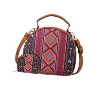 perfeclan Boho pattern women borsebag tela personalità alla moda crossbody per regalo di compleanno, Nero Rosso