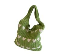 perfeclan Borsa a tracolla in maglia da donna Borsa a tracolla da donna per lo shopping all'aperto per le vacanze e il tempo libero, Verde