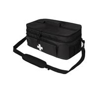 perfeclan Borsa di vuota, organizer con tracolla regolabile, borsa di stoccaggio medica per forniture di emergenza, portatile, per palestra, Nero