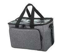 perfeclan Borsa Uncinetto Borsa Porta Lavoro Gomitoli Custodia Organizer Uncinetto Realizzata in Poliestere Resistente E Leggera Adatta a Principianti Via, Grigio