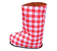 perfeclan Calza gessata calda invernale, copri-piede in gesso, calza gessata calda e morbida, scaldapiedi confortevole, scalda-gambe lavabile con gesso spesso, Red Grid M