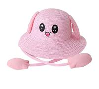 Perfeclan Cappelli Da Sole, Orecchie Di Coniglio Parasole Cappello Di Paglia Cappello Di Protezione Solare Cotone Larga Cappellino Da Pescatore per Viaggio, Vacanza O Fare Una Passeggiata, ROSA