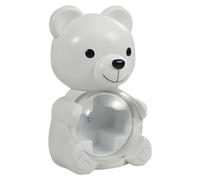 Perfeclan Caricatore per orologi a forma di orso, espositore portatile, accessori professionali e robusti per orologi da da uomo, camera da letto, Bianco