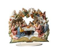 perfeclan Cartello acrilico piatto 2D L'Ultima Cena Ornamento Accessori Fai da Te Artigianato Regalo Decorazione da Tavolo per Centrotavola di Casa, Style a