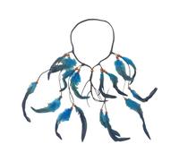 perfeclan Cerchietto con piume indiane per copricapo, per feste in maschera, foto, costumi da ballo, Blu