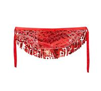 Perfeclan Cintura con Catena per la Vita, Fascia per la Danza del Ventre, Fascia per i Fianchi, per spettacoli di Danza del Ventre, Rosso