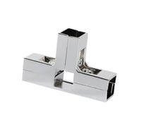 perfeclan Connettore per tubo quadrato da 25 mm x 25 mm Hardware per bulloni di collegamento allo scaffale inclusi Raccordo versatile in lega di alluminio, Silvery T Shape