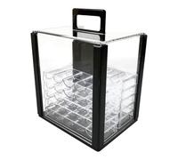 Perfeclan Contenitore per fiches in Acrilico, espositore Trasparente, Organizer per Il Trasporto, Porta fiches per Serate di Gioco, Feste, attività Commerciali, con Vassoi da 40 Mm