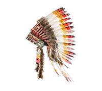 Perfeclan Copricapo di Piume Sintetiche Indiano, Abbellimenti Che Trasudano Selvaggia, Copricapo Carnevale Leggero E Comodo da Indossare per Feste, Mascherate, Cosplay, Carnevali, Spettacoli Teatrali