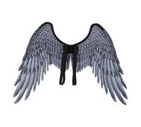Perfeclan Costume da Angelo con Piume per Adulti, Decorazione per Feste a Tema, Regalo di Compleanno, Nero