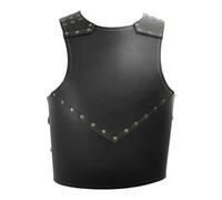 Perfeclan Costume da Cavaliere Medievale con corazza pettorale Regolabile per Cosplay di Halloween, Nero