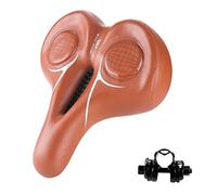 Perfeclan Cuscino del Sedile per Mountain Bike Cavo Traspirante Comfort Resistente all'Usura Allargare Addensare Sella per Bicicletta Professionale in Pelle PU, Marrone