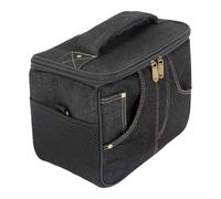 perfeclan Custodia da viaggio per amplificatore per chitarra, con tasche multiple, organizer portatile antiscivolo per altoparlanti, borsa da concerto per, Nero 25x13x18cm