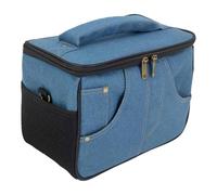 perfeclan Custodia da viaggio per amplificatore per chitarra, con tasche multiple, organizer portatile antiscivolo per altoparlanti, borsa da concerto per, Blu 25x13x18cm