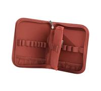 perfeclan Custodia per uncinetti con tasche a rete, custodia per accessori da cucito, per attrezzi da lavoro a maglia per lavori fai da te in casa, Rosso