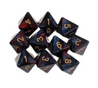Perfeclan Dadi Poliedrici 10X 8 Facce D8 per da, Rosso + Blu