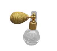 perfeclan Flacone spray in silicone e vetro, design retrò, opzione regalo per extension per capelli, diffusore di oli essenziali ricaricabile, Oro