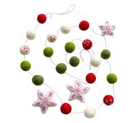 Perfeclan Ghirlanda di Palline di Feltro Natalizie, Ghirlanda Creativa per Feste di Natale, Multiuso, per mensole, Interni ed Esterni, Pentagramma