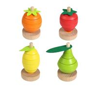 perfeclan Giocattolo di legno per impilare, sviluppa le capacità motorie, gioco di logica per feste, gioco di abbinamento di colori, educativo