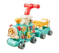 Perfeclan Giocattolo educativo per Bambini con Effetto sonoro, Modello Treno a Vapore, Centro attività, Giocattolo per l'apprendimento precoce, Blu
