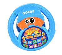 Perfeclan Giocattolo per Bambini del Volante Giocattolo sensoriale con Gioco di Suono e Musicale di Guida simulato Early Educational for Boys Regalo, Blu