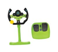 perfeclan Giocattolo Volante Simulato con Supporto, Volante Elettrico Precoce, Giocattolo di Guida per Bambine in Età Prescolare, Verde, Taglia unica