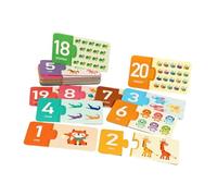 perfeclan Gioco di abbinamento portatile con bordi lisci, giocattolo educativo artigianale, giocattolo per l'apprendimento precoce per bambini in età, Numero