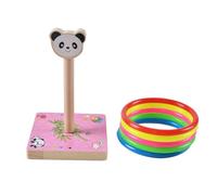 Perfeclan Gioco di Lancio dell'anello, Giocattolo di Legno con, Gioco di Lancio dell'anello, Giocattolo interattivo per Genitori e Bambini, Panda