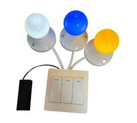 Perfeclan Interruttore della Luce, Pannello sensoriale, Giocattoli educativi, Gioco cognitivo, Giocattolo sensoriale per Il riconoscimento dei Colori, luci a, Bianco Giallo Blu