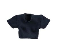 Perfeclan Maglietta Miniatura Girocollo per Action Figure Donna 1/12 Abbigliamento Accessorio Vestiti Fashion Tendenza Comoda Resistente Adatta per Esposizione, Nero